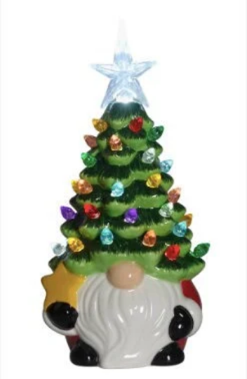 7.5" LED Ceramic Gnome Tree with Star - Hallmark Christmas Is Forever