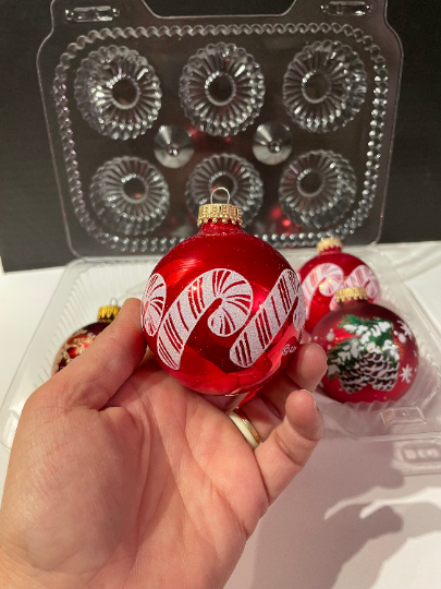 Vintage Krebs Red and White Candy Cane Christmas Ornaments