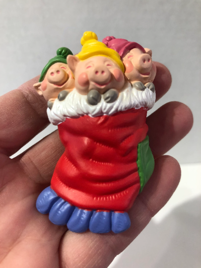 Vintage Three Little Piggies Christmas Ornament