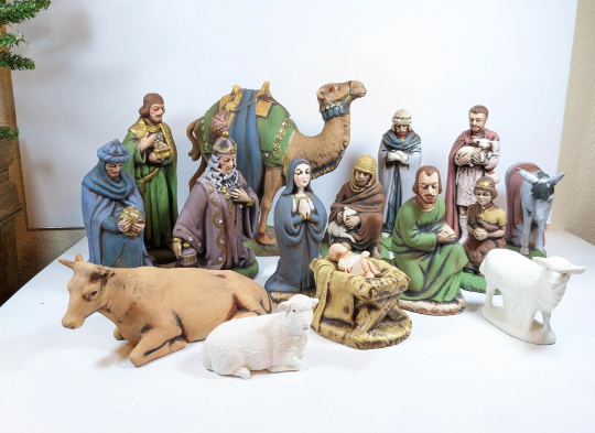 Vintage Hand Painted Nativity Set – Petal Pushers Nursery