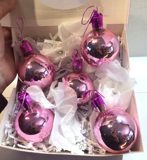 Vintage Hot Pink Christmas Ornaments