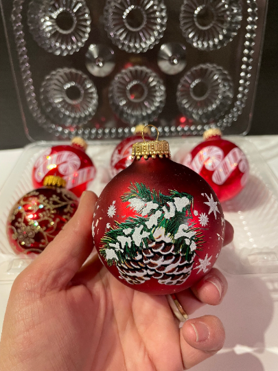 Vintage Krebs Red and White Candy Cane Christmas Ornaments