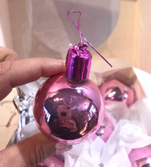 Vintage Hot Pink Christmas Ornaments