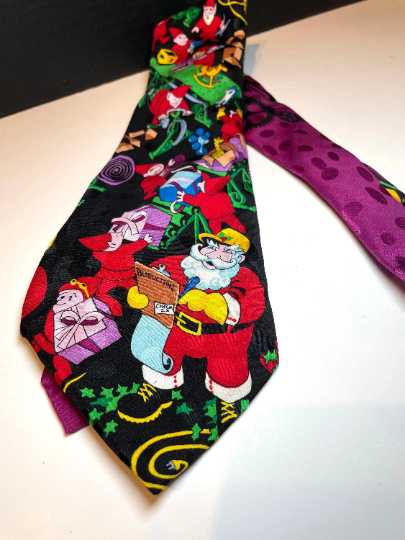 Vintage Silk Christmas Santa Claus Necktie