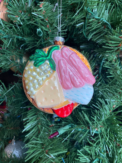 Charcuterie Board Glass Christmas Ornament