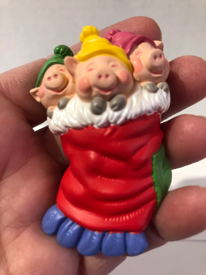 Vintage Three Little Piggies Christmas Ornament