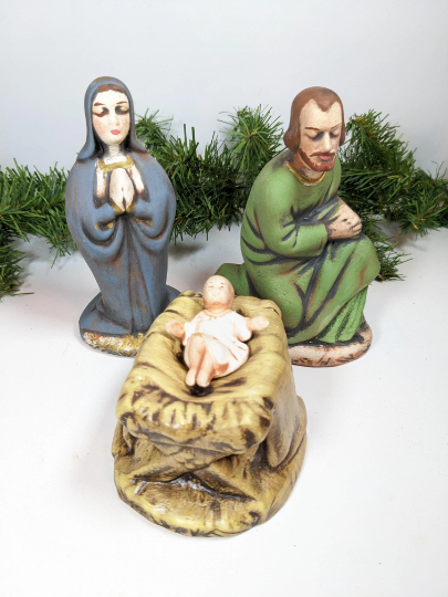 Vintage Hand Painted Nativity Set