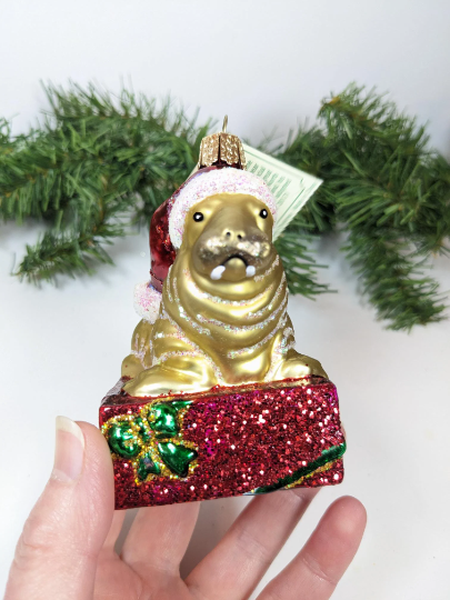 Holiday Walrus Old World Christmas Ornament