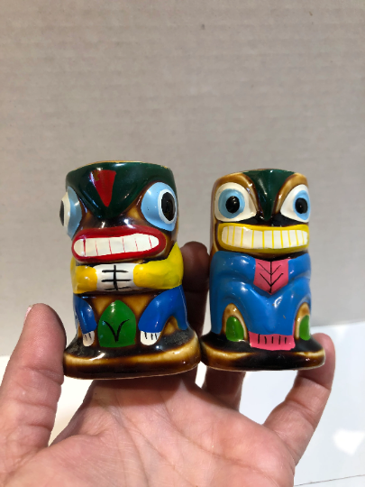 Vintage Tiki Salt and Pepper Shakers