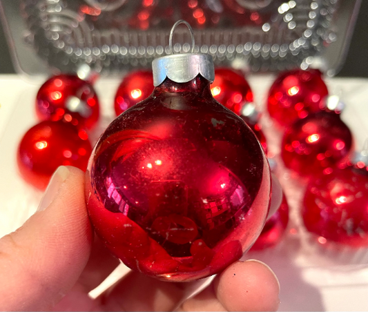 Vintage Red Christmas Ornaments