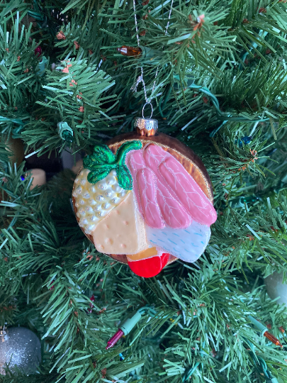 Charcuterie Board Glass Christmas Ornament