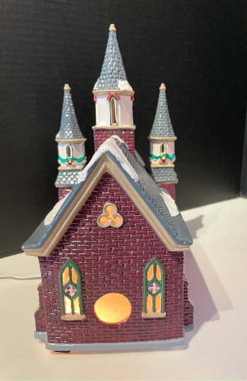 Vintage 1992 Department 56 Snow Village St Lukes Church Year