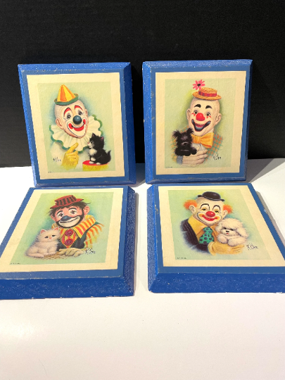 Vintage K. Chin Clown Pictures