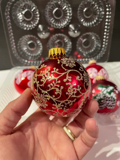 Vintage Krebs Red and White Candy Cane Christmas Ornaments