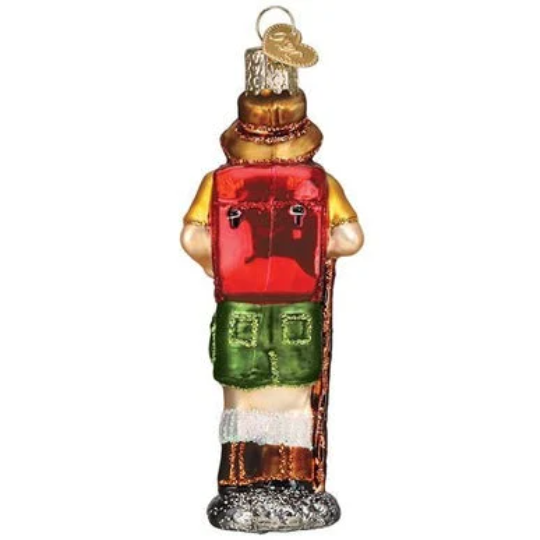 Hiker Old World Christmas Glass Ornament