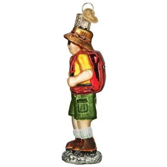 Hiker Old World Christmas Glass Ornament