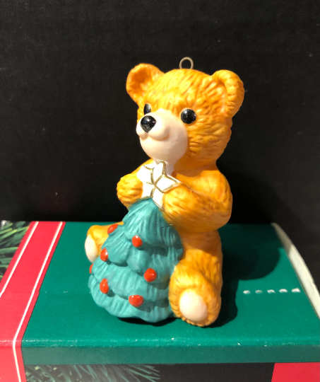 Vintage 1990 Hallmark Cinnamon Bear Christmas Ornament