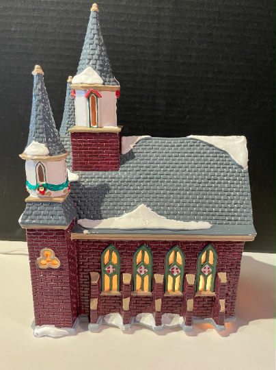 Vintage 1992 Department 56 Snow Village St Lukes Church Year