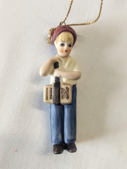 Vintage 1987 School Boy Christmas Ornament