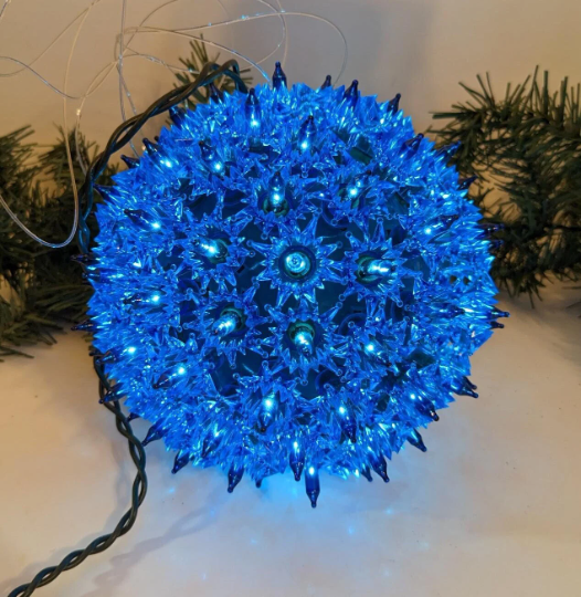 Vintage GE Blue Sphere Christmas Lights