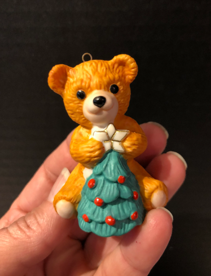 Vintage 1990 Hallmark Cinnamon Bear Christmas Ornament