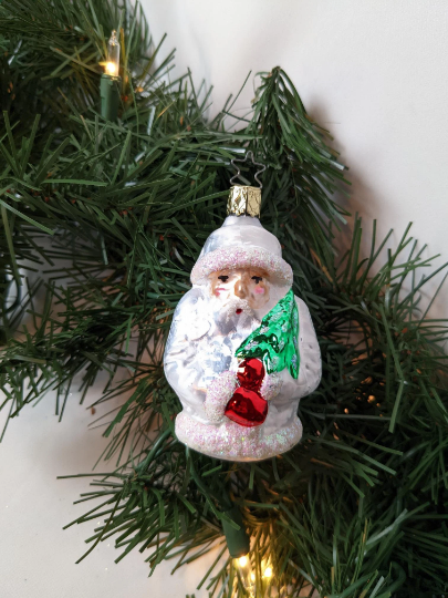Santa Claus with Tree Retired Old World Christmas Inge Glas Ornament
