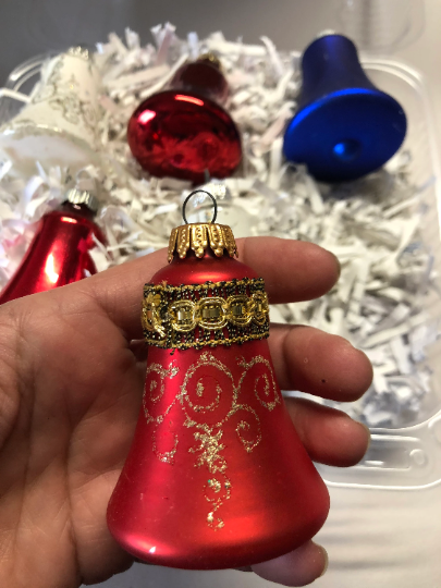 Vintage Krebs and Shiny Brite Bell Christmas Ornaments