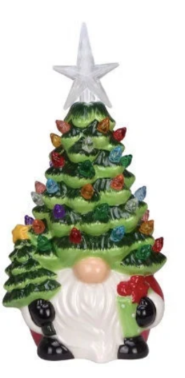 7.5" LED Ceramic Gnome Tree with Tree - Hallmark Christmas Is Forever