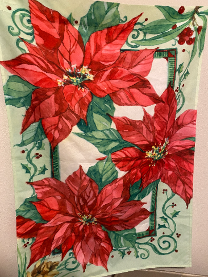 Outdoor Poinsettia Christmas Flag