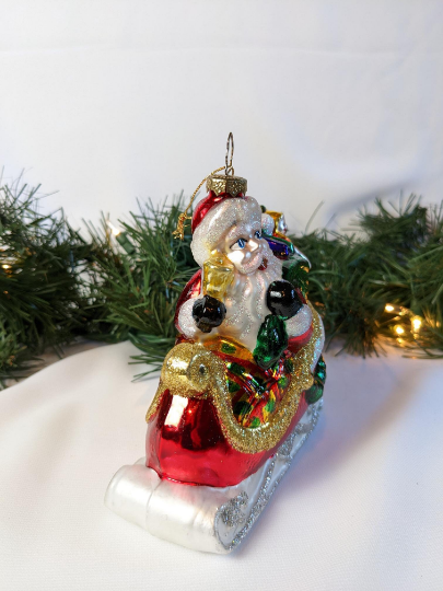 Santa in Sleigh Vintage 1999 BK Ornament