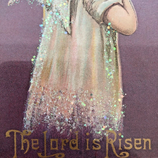 Vintage Framed 1908 "The Lord is Risen" Card