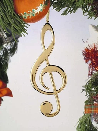 Gold Treble Clef - Broadway Gifts Co. Ornament