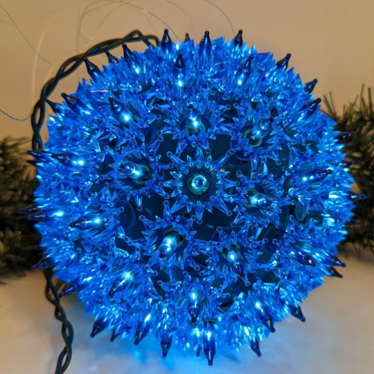 Vintage GE Blue Sphere Christmas Lights