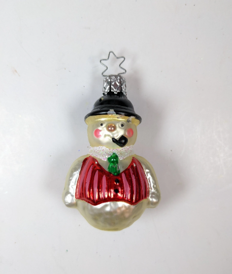 Inge Glas Snowman with Pipe - Retired Old World Christmas Ornament