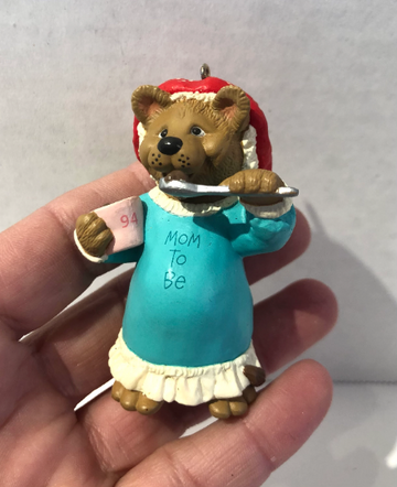 Vintage 1994 Hallmark Mom To Be Mama Bear Christmas Ornament