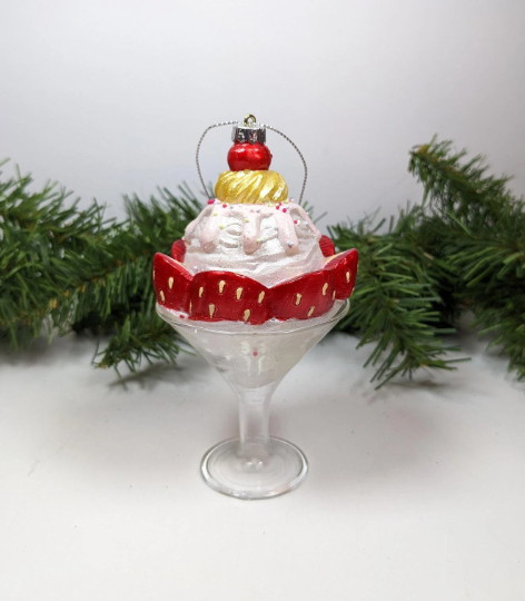 Strawberry Sundae Christmas Ornament