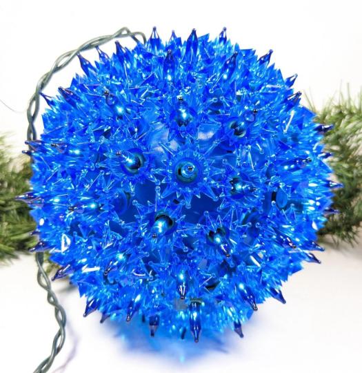 Vintage GE Blue Sphere Christmas Lights