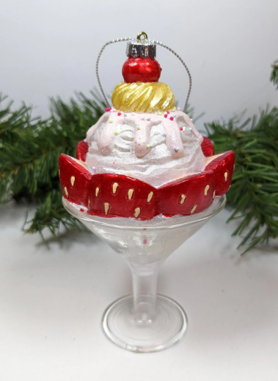 Strawberry Sundae Christmas Ornament