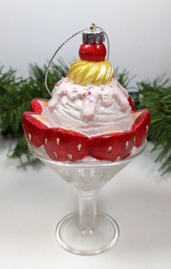 Strawberry Sundae Christmas Ornament