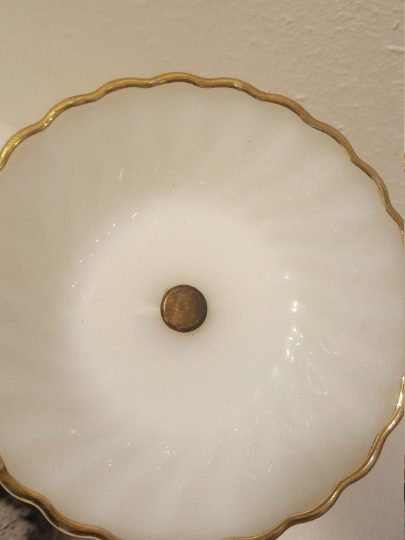 Vintage Milk Glass Cherub Candy Dish