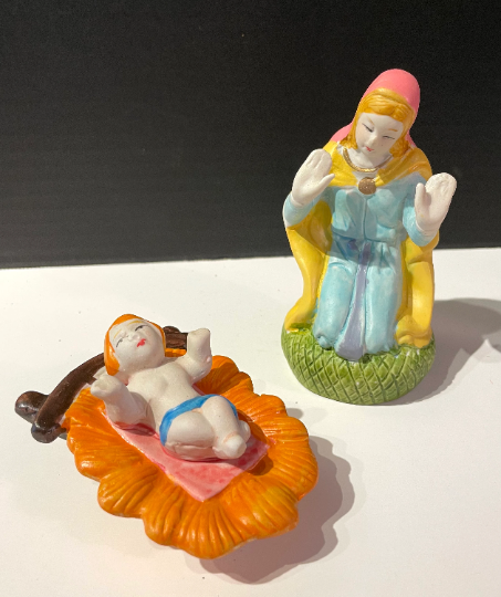Vintage Mary and Baby Jesus Nativity Figurines