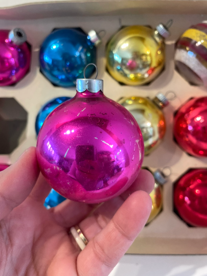 Vintage Shiny Brite Christmas Ornaments