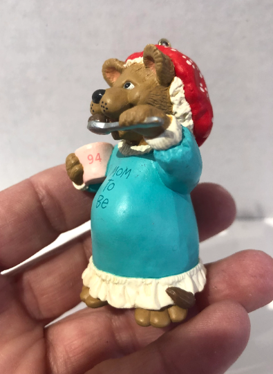 Vintage 1994 Hallmark Mom To Be Mama Bear Christmas Ornament