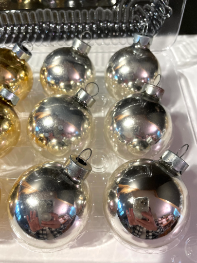 Vintage Silver and Gold Christmas Ornaments