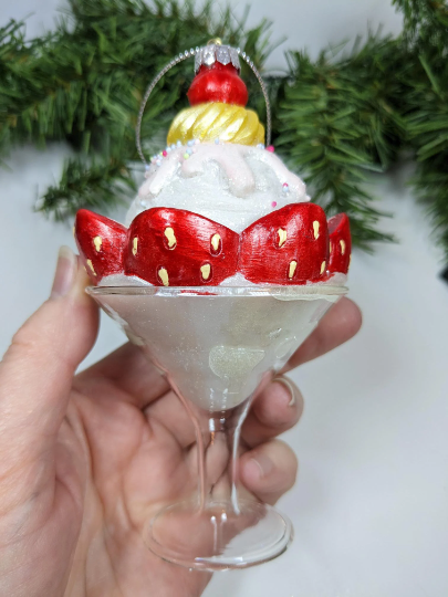 Strawberry Sundae Christmas Ornament