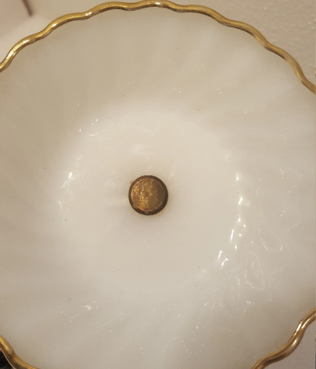 Vintage Milk Glass Cherub Candy Dish