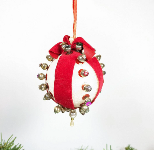 Vintage Beaded Pushpin Christmas Ornament