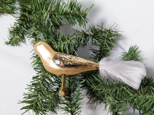 Gold Bird Clip-on Christmas Ornament