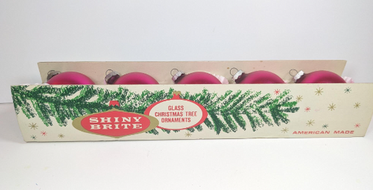 Hot Pink Shiny Brite Christmas Ornaments