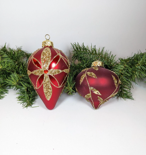 Red Kurt Adler Teardrop Christmas Ornaments